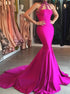 High Neck Satin With Appliques Mermaid Prom Dresses LBQ1120
